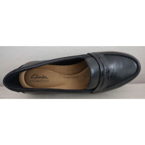 Clarks Collection Women's Sz 8.5W Black Westlynn Bay Leather Loafers - Picture 12 of 14